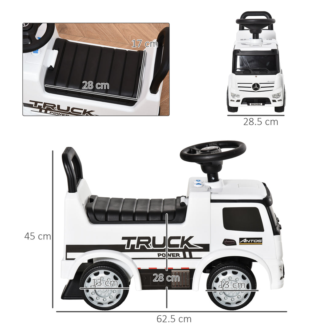 Compatible Kids Ride On Car Truck Mercedes Benz Licensed Toddler Foot To Floor Slider w/Under Seat Storage for 12 - 36 Months White