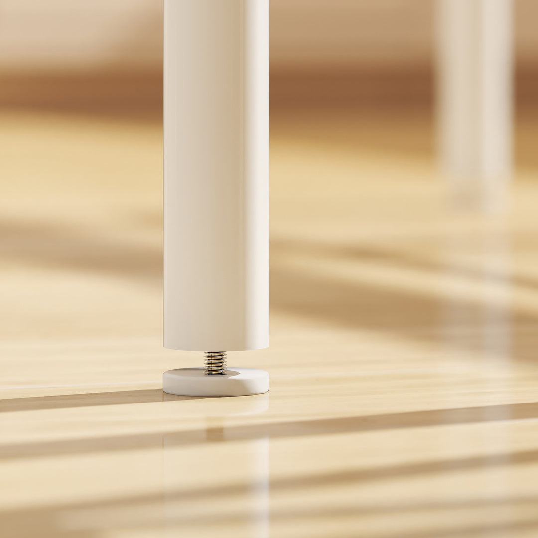 MCL Bar Table Set, Bar Table and Stools Set, Footrest and Storage Shelf, for Kitchen, Dining Room, Pub, Cafe, White and Oak