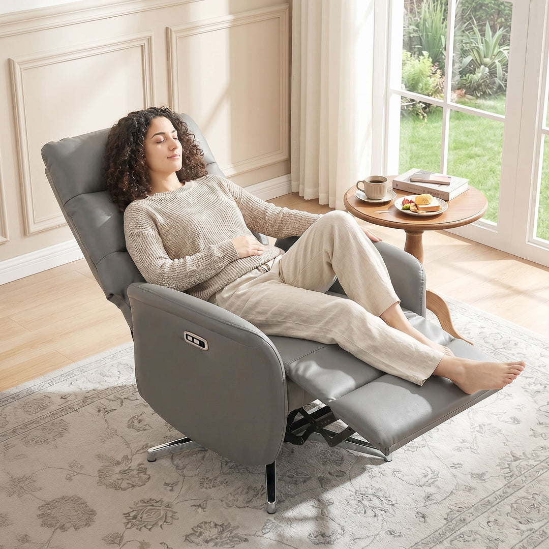 Power Recliner Chair, Swivel Electric Reclining Chair with Type C+USB,