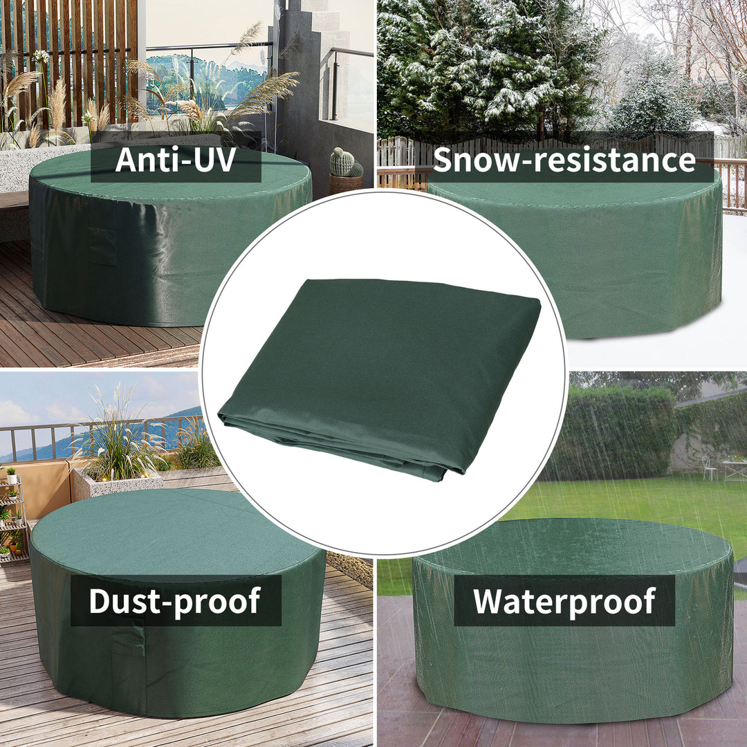 Garden Patio Large Furniture Set Round Cover 600D Oxford Waterproof, Ф193 x 80H cm, Green
