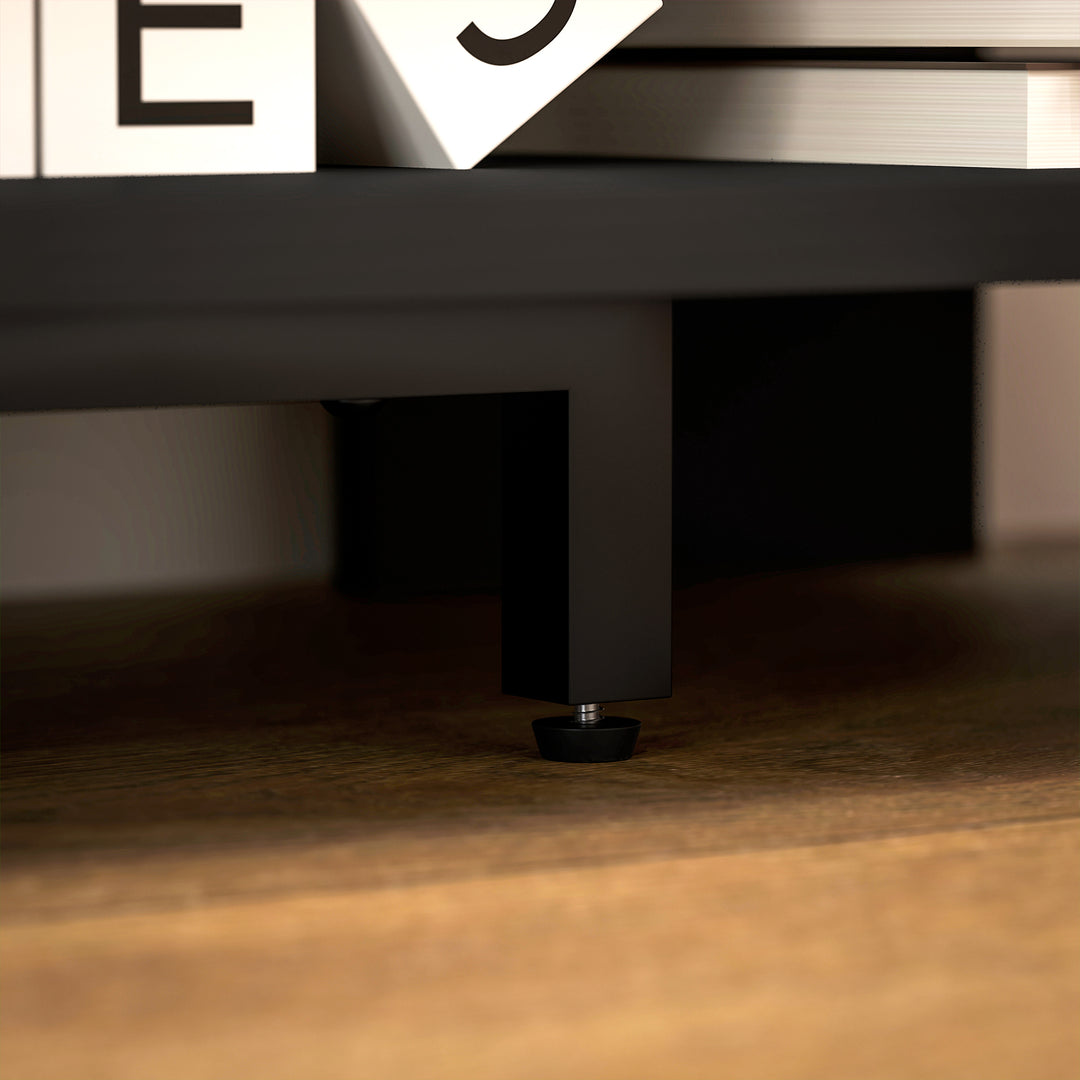 Corner TV Stand with 2 Open Shelves for 47 Inch TV - Black