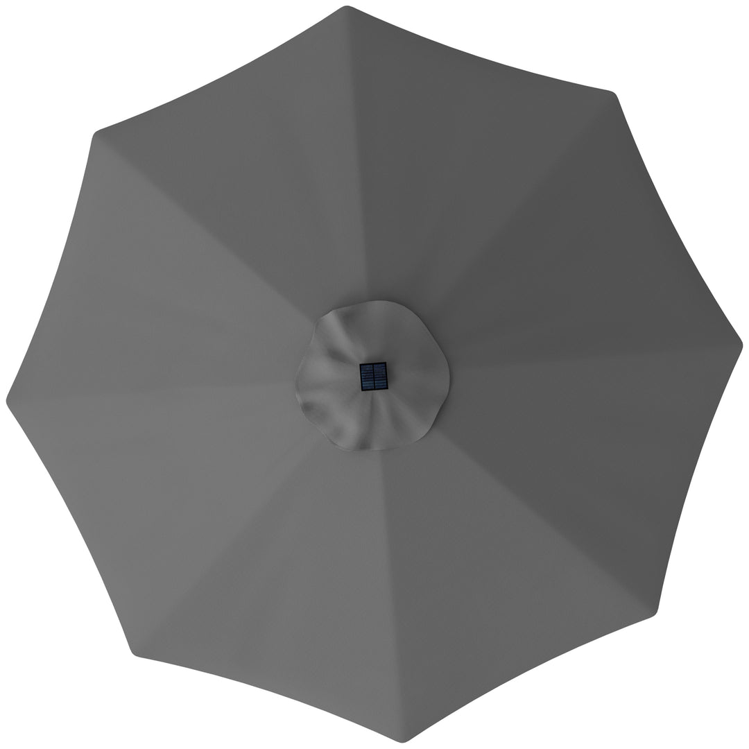 3 m Replacement Parasol Canopy with Top Vent, UPF 50+ Garden Parasol Replacement Canopy, 8 Rib Parasol Cover Replacement Fits Various Frames, Grey