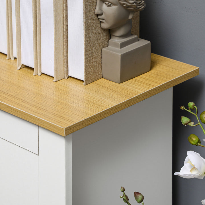 Sideboard Storage Cabinet, Modern Kitchen Cupboard with Double Doors and Drawers for Dining Room, Living Room and Entryway, White