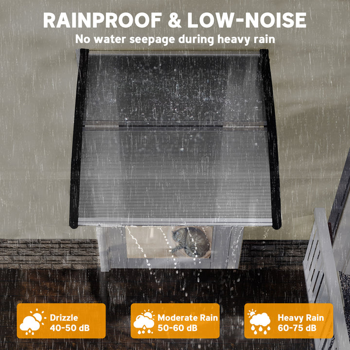 Front Door Canopy, Outdoor Awning, Rain Shelter for Window, Porch and Front/Back Door, Clear 103 x 96.5 cm