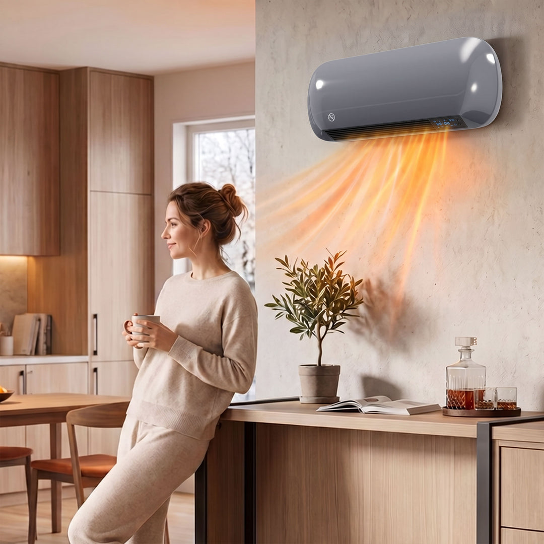 2000W Ceramic Space Heater, Electric Heater, Wall Mounted, with Fan, A