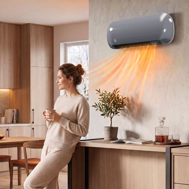 2000W Ceramic Space Heater, Electric Heater, Wall Mounted, with Fan, A