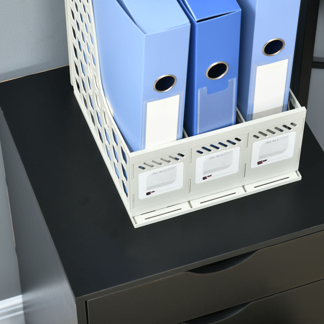 HOMCOM 5 Drawer Mobile Filing Cabinet, Vertical File Cabinet, Modern Rolling Printer Stand for Home Office, Black