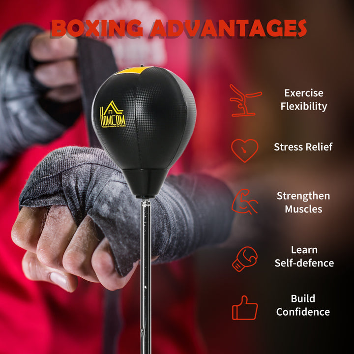 Punching Bag with Stand, 133-151cm Adjustable Height, for Teens, Gold Tone/Black