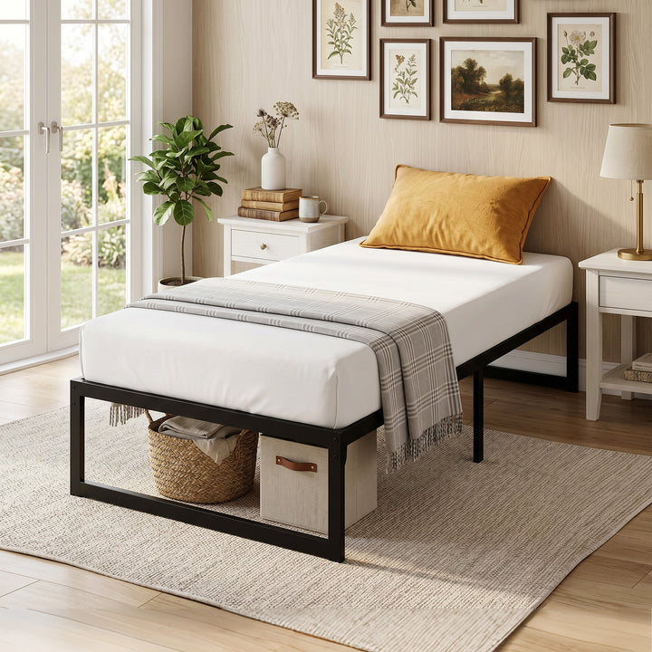 3ft Single Bed Frame with Underbed Storage and Steel Slat Support, 32.