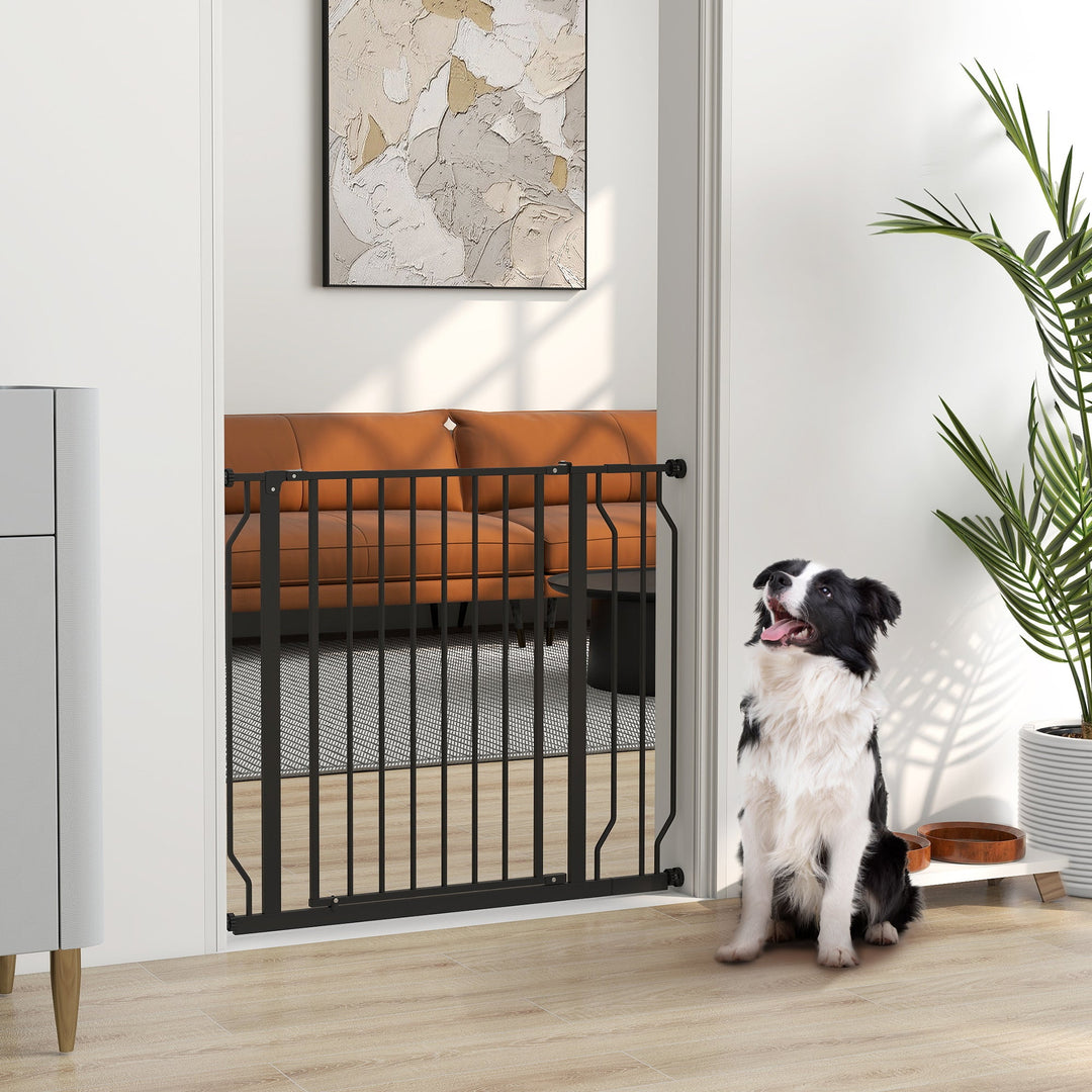 Wide Dog Safety Gate, with Door Pressure, for Doorways, Hallways, Staircases - 76H x 75-95W cm