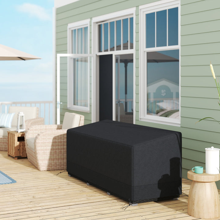 Rectangular Patio Garden Furniture Cover Waterproof for 3 Seater Sofa Bistro Set, UV Resistant Protection 600D Oxford Fabric Rattan Lounge Clean Cover, 190 x 72 x 76cm, Black
