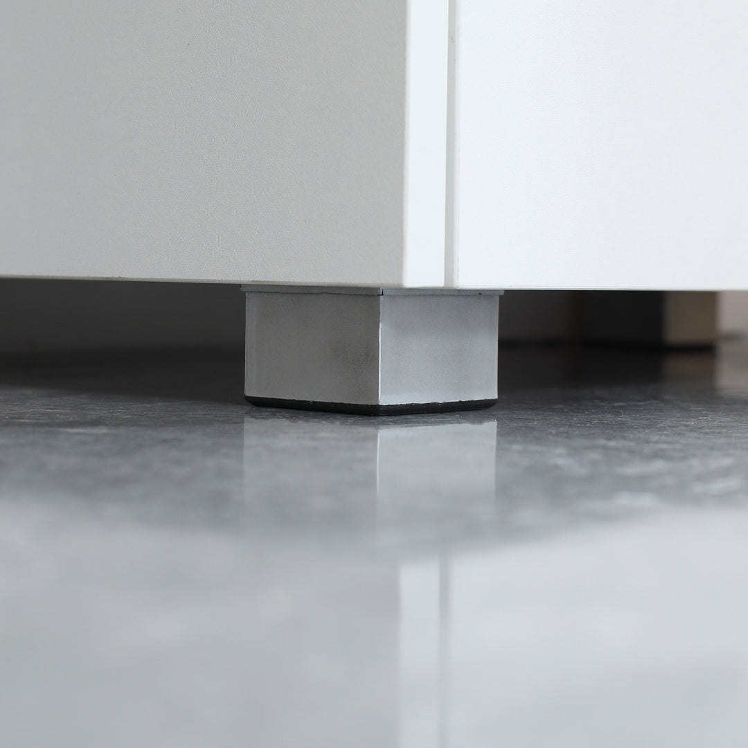 MCL Modern Bathroom Sink Cabinet, Floor Standing Under Sink Cabinet, Freestanding Storage Cupboard with Double Doors, White