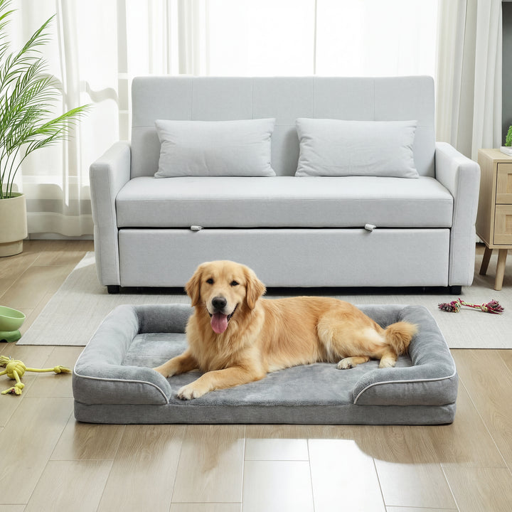 Dog Sofa Bed, Washable Pet Bed with Removable Cover and Non-Slip Botto