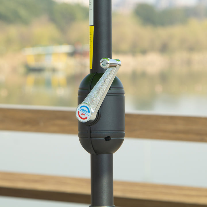 MCL 2.7M Garden Parasol Umbrella with Glass Fibre Ribs and Aluminium Frame, Tilting Sun Shade Shelter Canopy, Light Green