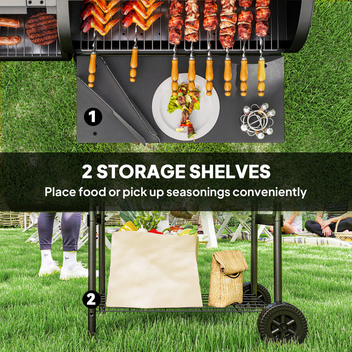 Barbecue Grill Portable Outdoor Charcoal BBQ Grill with Offset Smoker 
