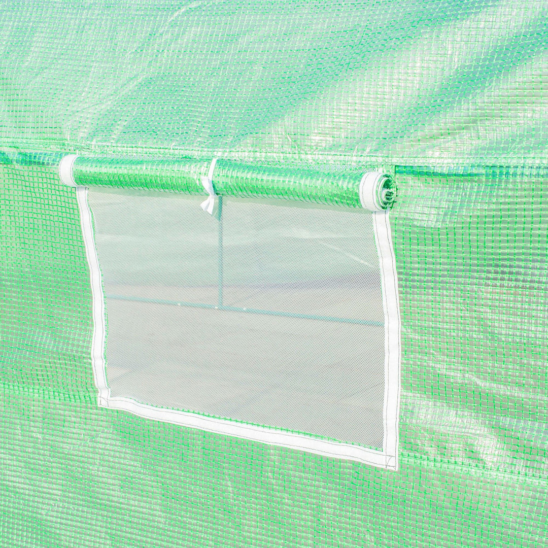MCL Polytunnel Greenhouse with Windows and Door, Walk in Greenhouse for Garden, Backyard (6 x 3 M)