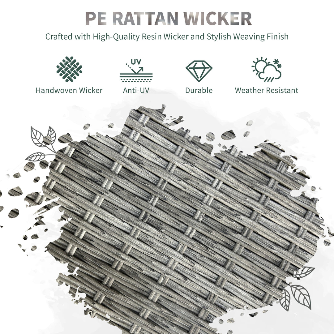 Five-Pieces Rattan Dining Set - Light Grey
