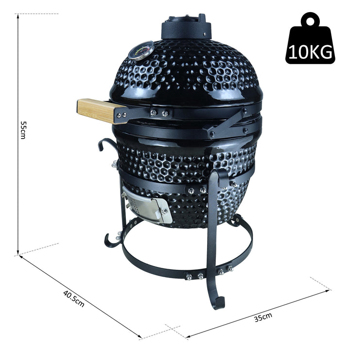 Outsunny Charcoal Grill Ceramic BBQ Grill Smoker Oven Japanese Egg Barbecue