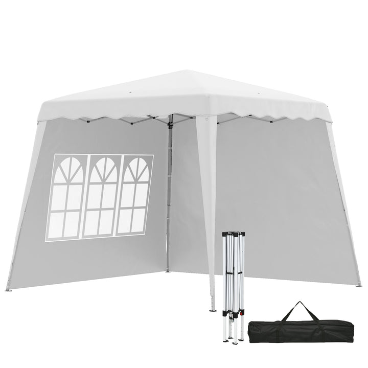 2.4 x 2.4m Two Wall Pop Up Gazebo - White