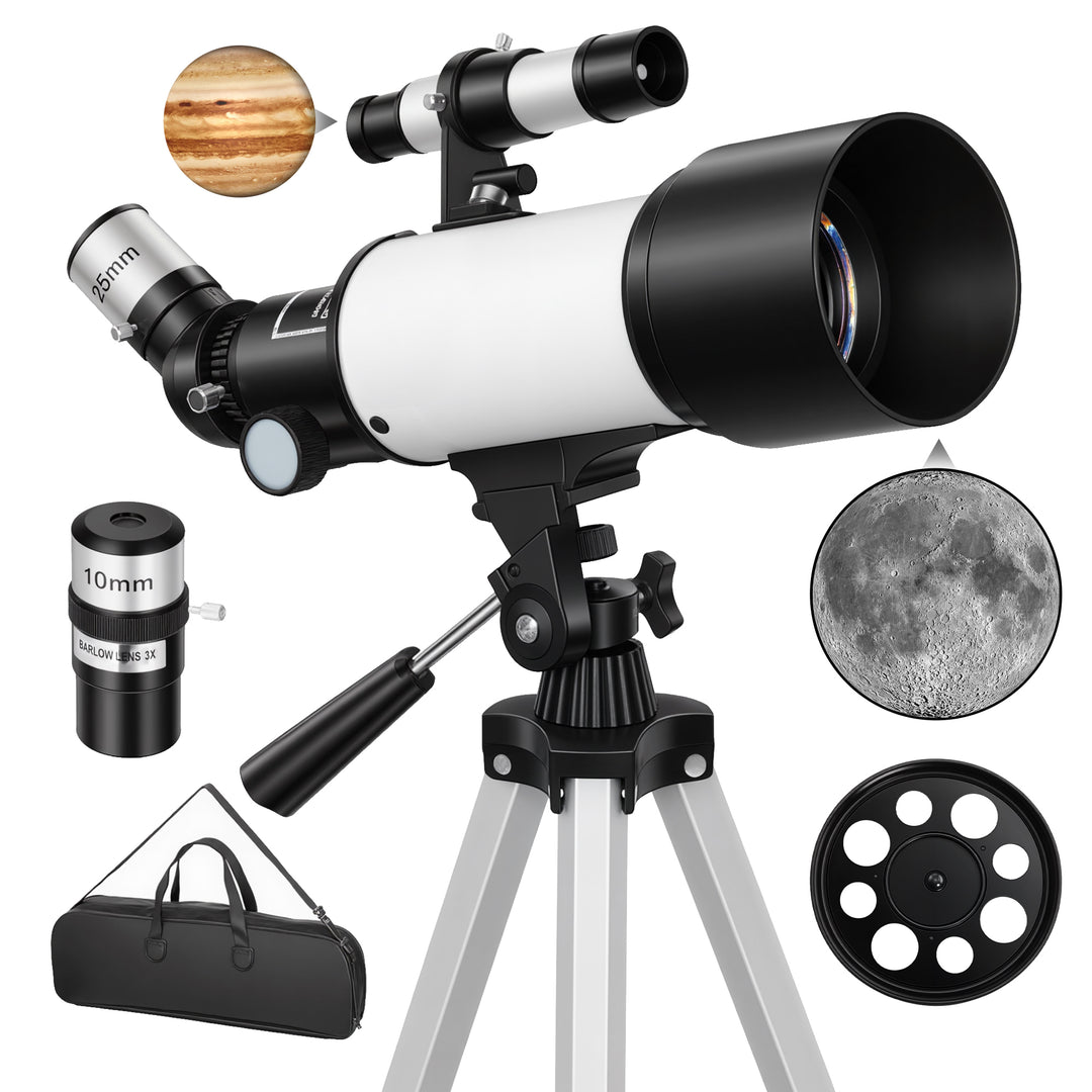 MCL Astronomy Telescope for Adults and Beginners with 70 mm Aperture, Carry Bag, White