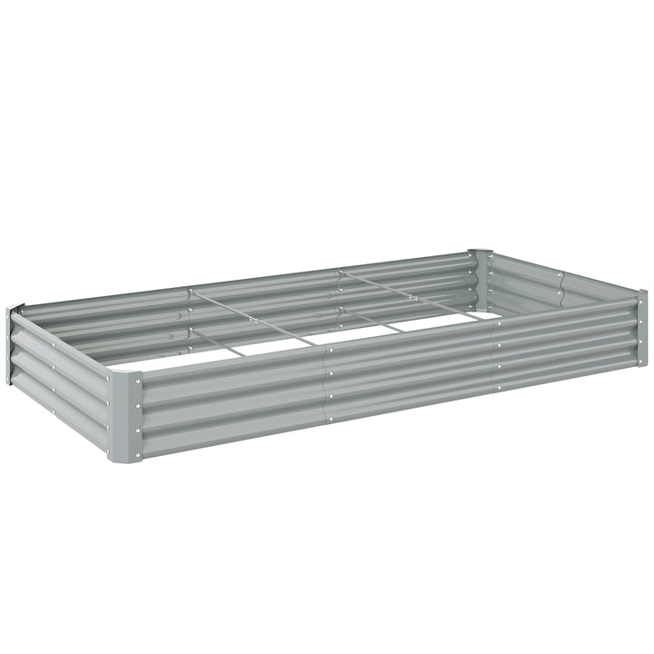 Outsunny 240 x 120cm Galvanised Steel Open Planter - Silver