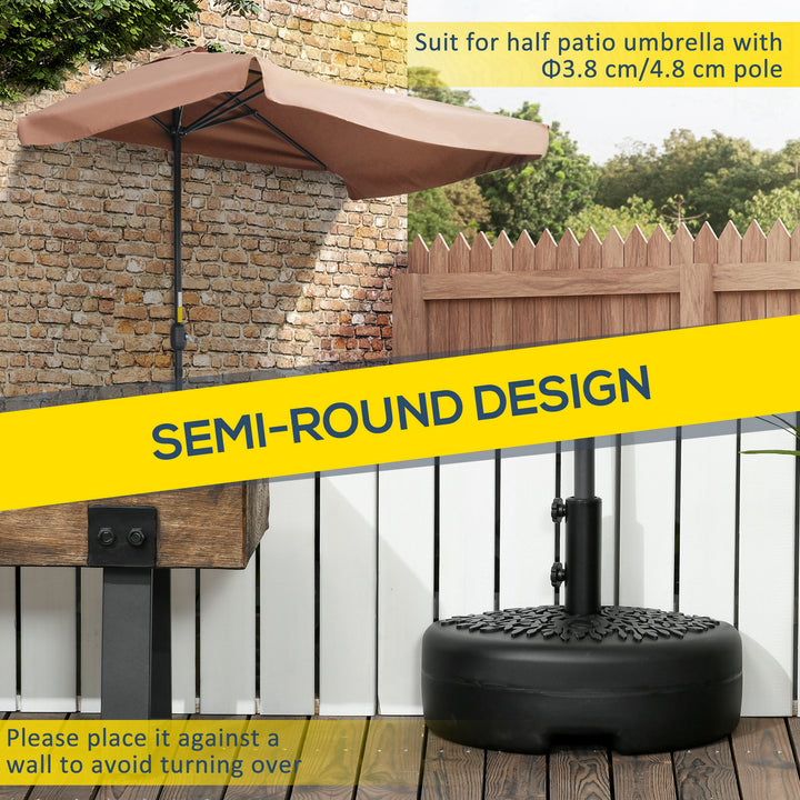 Water/Sand Fillable Half Parasol Umbrella Base - Black