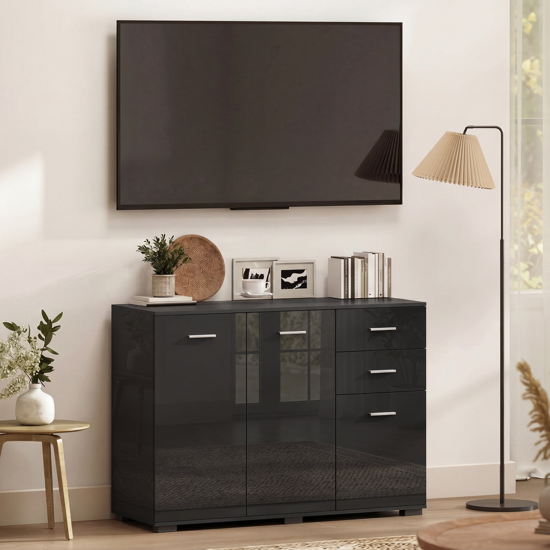 Sideboard, Modern Storage Cabinet with 2 Drawers, 3 Doors and Adjustab