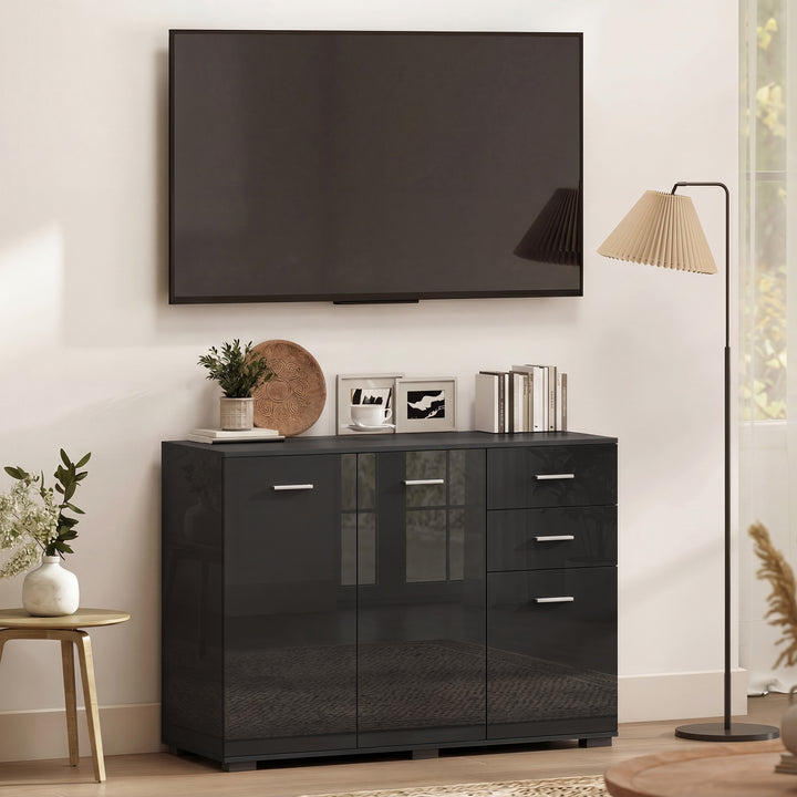 Sideboard, Modern Storage Cabinet with 2 Drawers, 3 Doors and Adjustab
