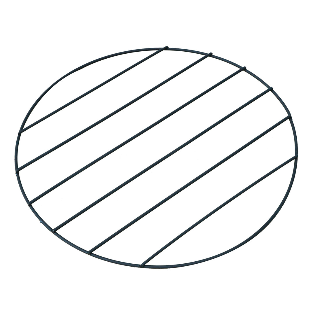 MCL Metal Firepit Bowl Outdoor Round Fire Pit w/ Lid, Log Grate, Poker for Backyard, Camping, BBQ, Bonfire, Wood Burning Stove, 56 x 56 x 45cm, Black