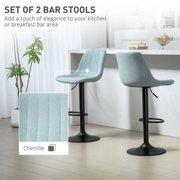 Set of Two Chenille-Feel Tub Bat Stools - Blue