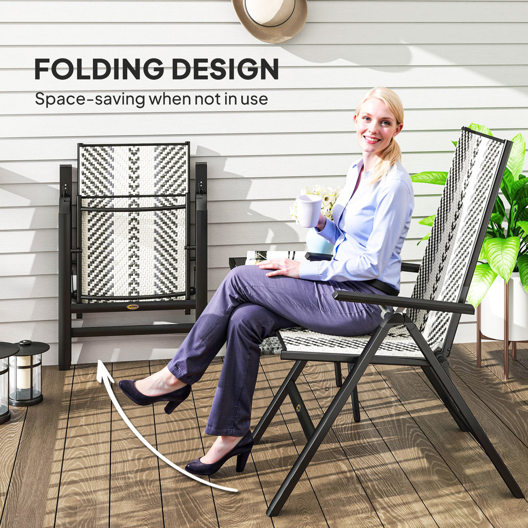 Rattan Reclining Garden Chairs - Grey