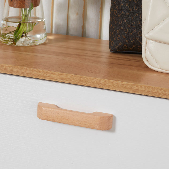 MCL Narrow Shoe Cabinet, Slim Shoe Storage Cabinet with 3 Flip Drawers and Adjustable Shelves, 12 Pair of Shoes Organizer for Hallway, Entryway, White