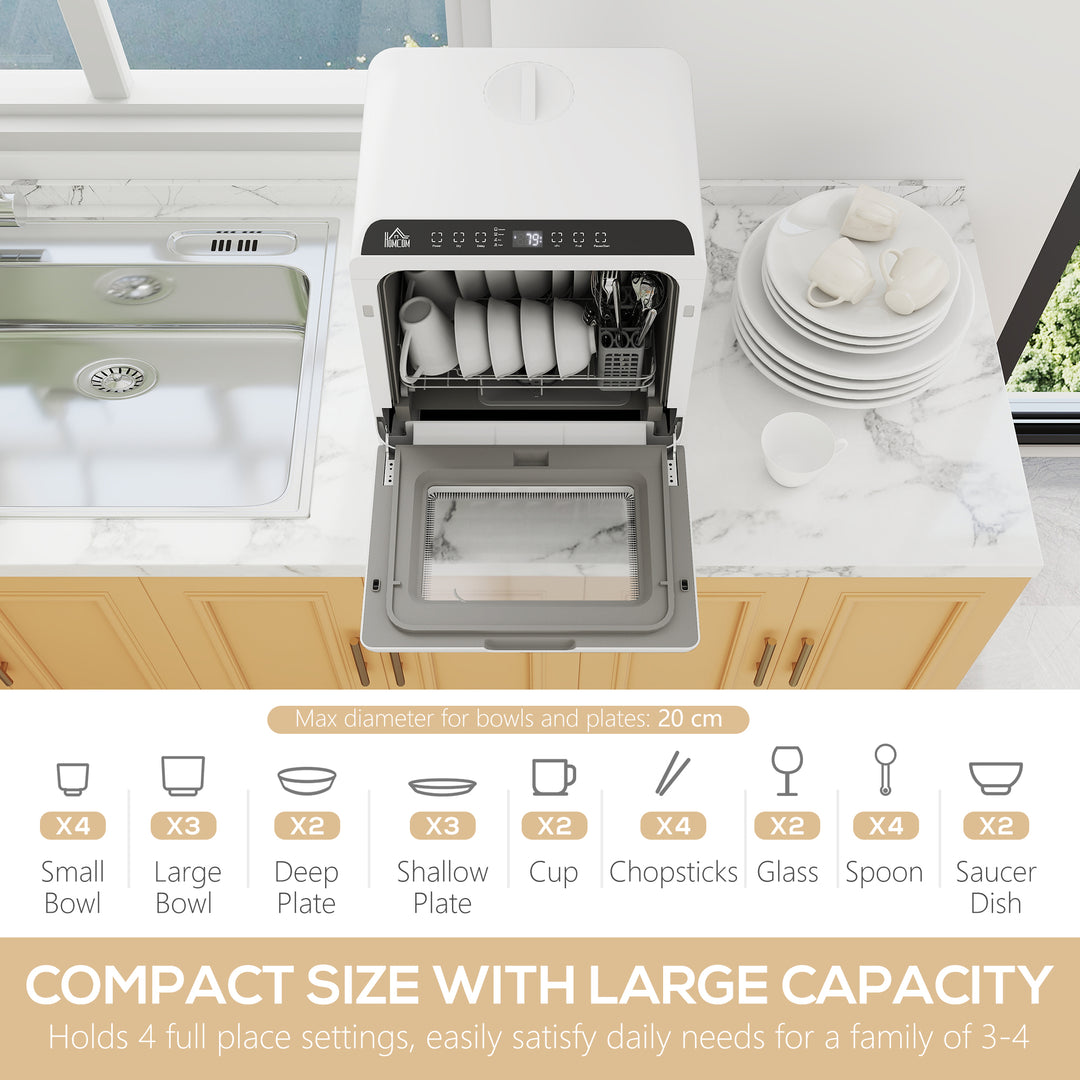 6L Five-Mode Tabletop Dishwasher - White