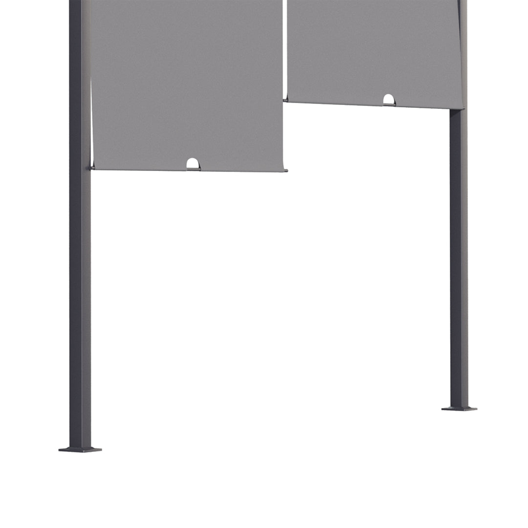 3(m) x 4m Metal Pergola with LED Lights, Outdoor Garden Pergola with Sliding Roof, Solar Powered, for BBQ, Lawn, Dark Grey