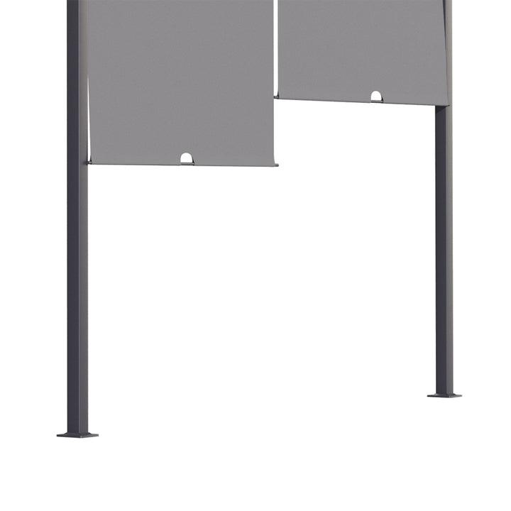 3(m) x 4m Metal Pergola with LED Lights, Outdoor Garden Pergola with Sliding Roof, Solar Powered, for BBQ, Lawn, Dark Grey