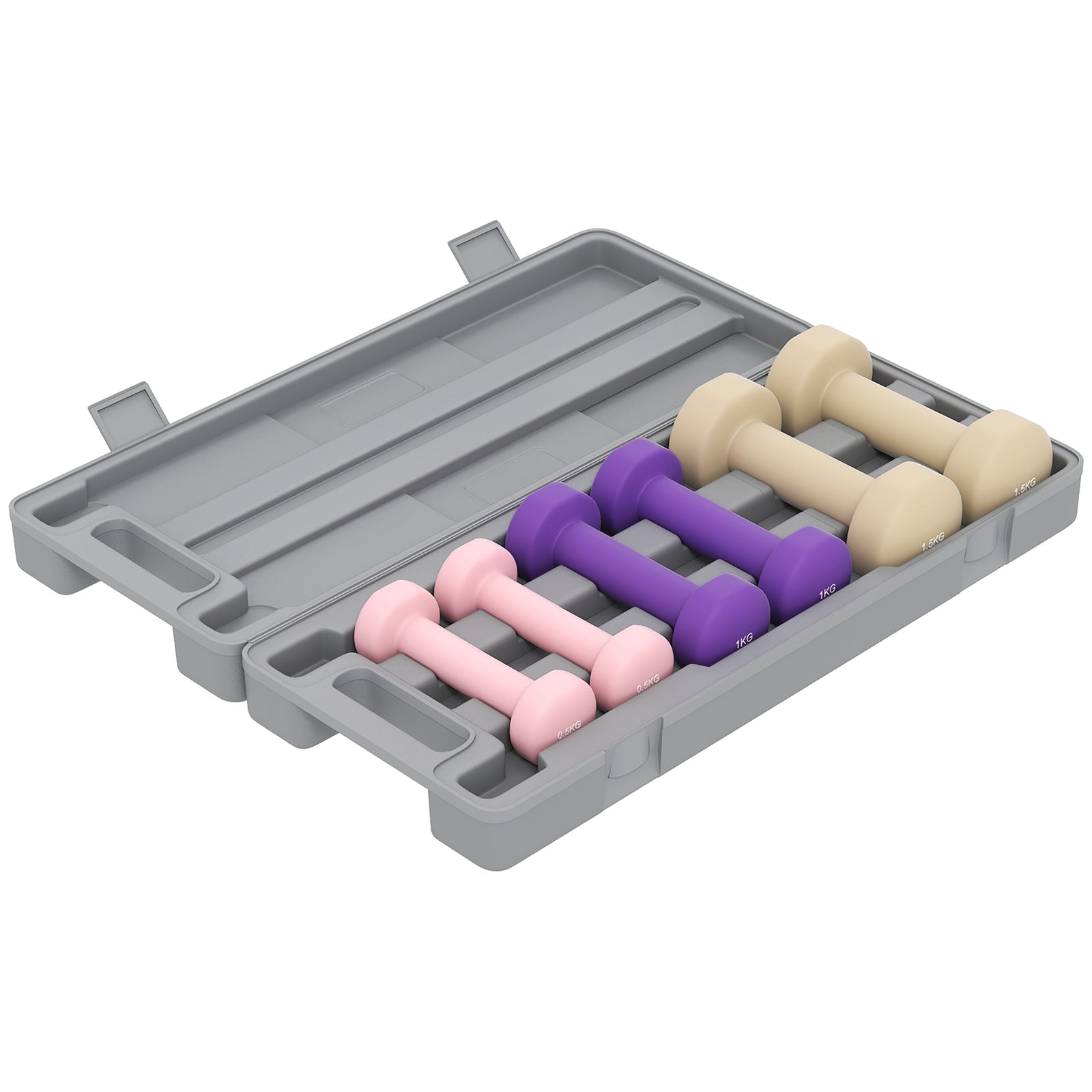 6Kg Dumbbell Set, Fitness Weight Set for Men and Women, Home Gym Workout, Pink, Purple, Brown