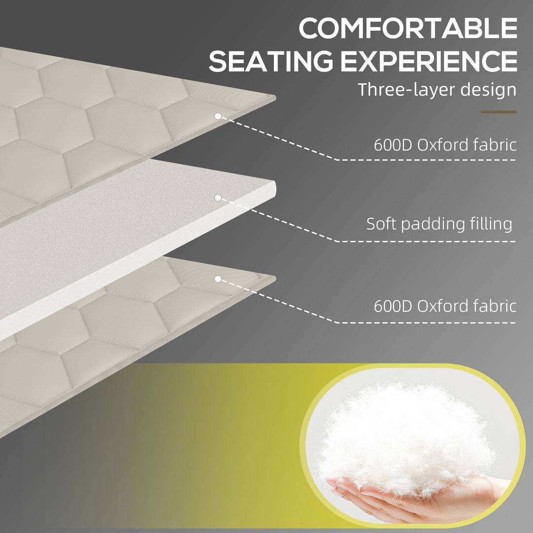 Padded Sun Lounger, with Five-Position Reclining Back - Khaki