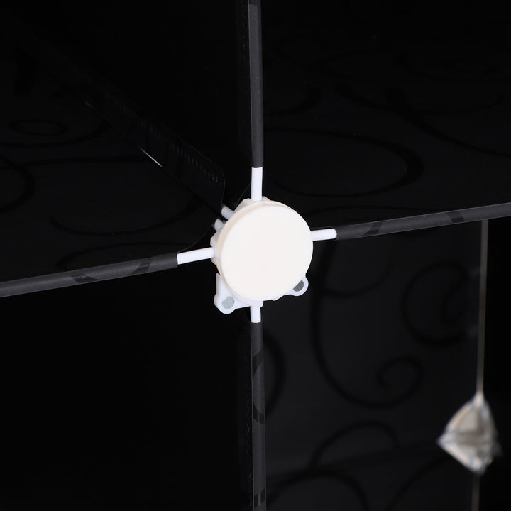 MCL Portable Wardrobe for Bedroom, 12 Cube Closet with 2 Hanging Rails, Modular Storage Cabinet, Plastic Armoire for Space Saving, White and Black