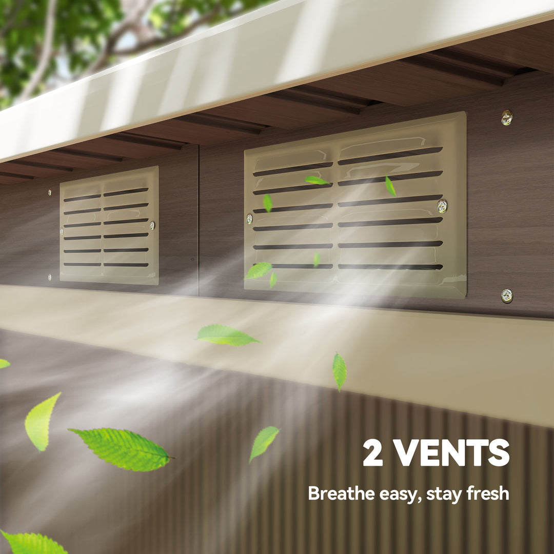 4 x 9ft Metal Shed, with Foundation Shed - Brown
