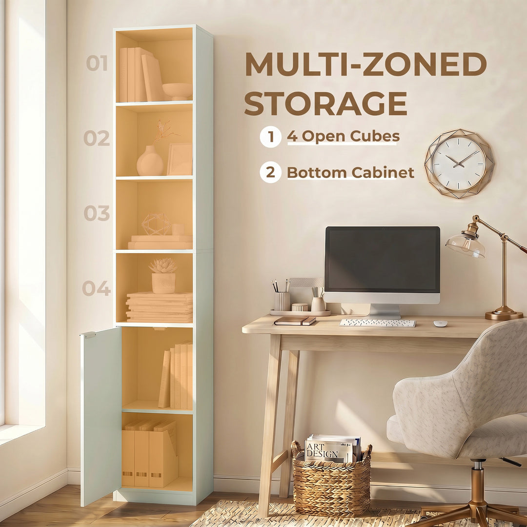 Bookcase Adjustable Shelf Bookshelf Anti-Tip Hardware 6-Tier Storage C