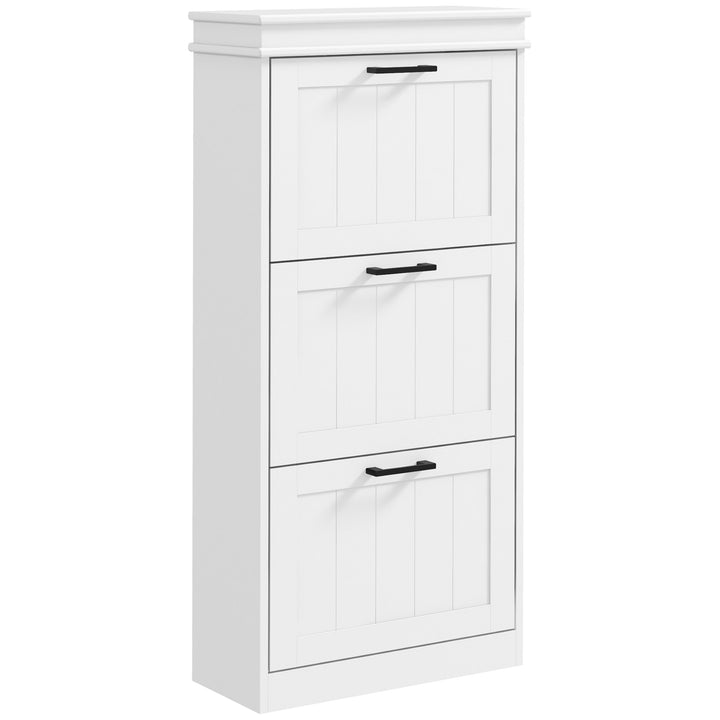 Three-Drawer Minimalistic Shoe Storage Cabinet, for 15 Shoes
