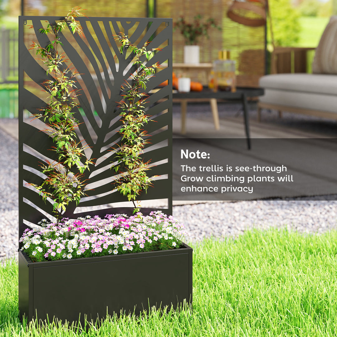 Metal Garden Bed for Garden with Trellis, Wall Mounted or Freestanding