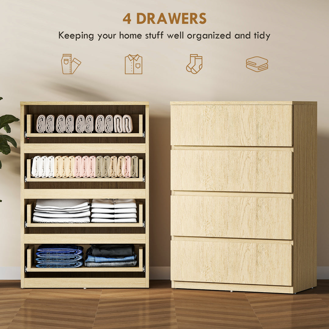 Chest of Drawers, 4-Drawer Storage Cabinets, Modern Dresser, Storage D