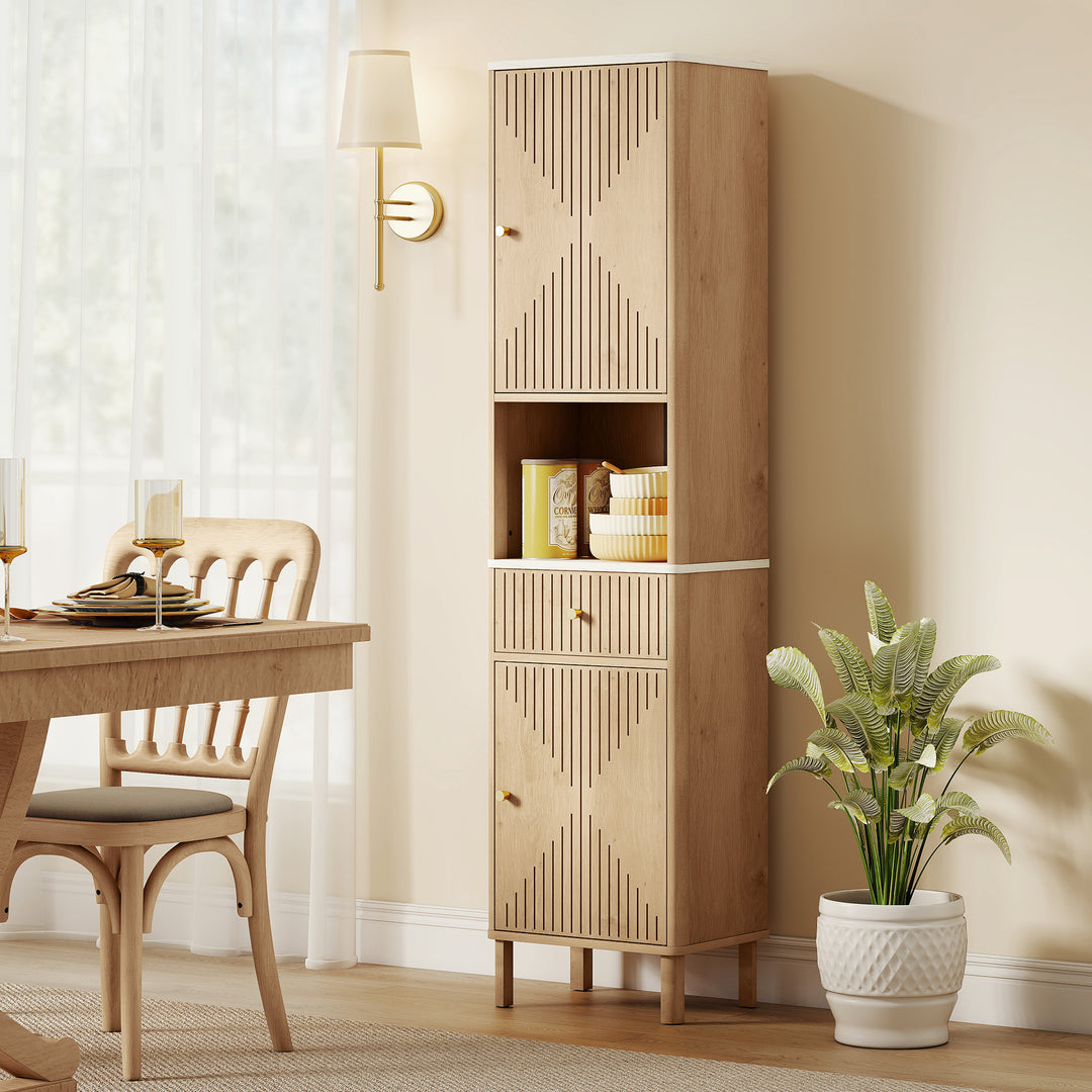 MCL Multi-Storage Slimline Bathroom Cabinet - Wood-Effect