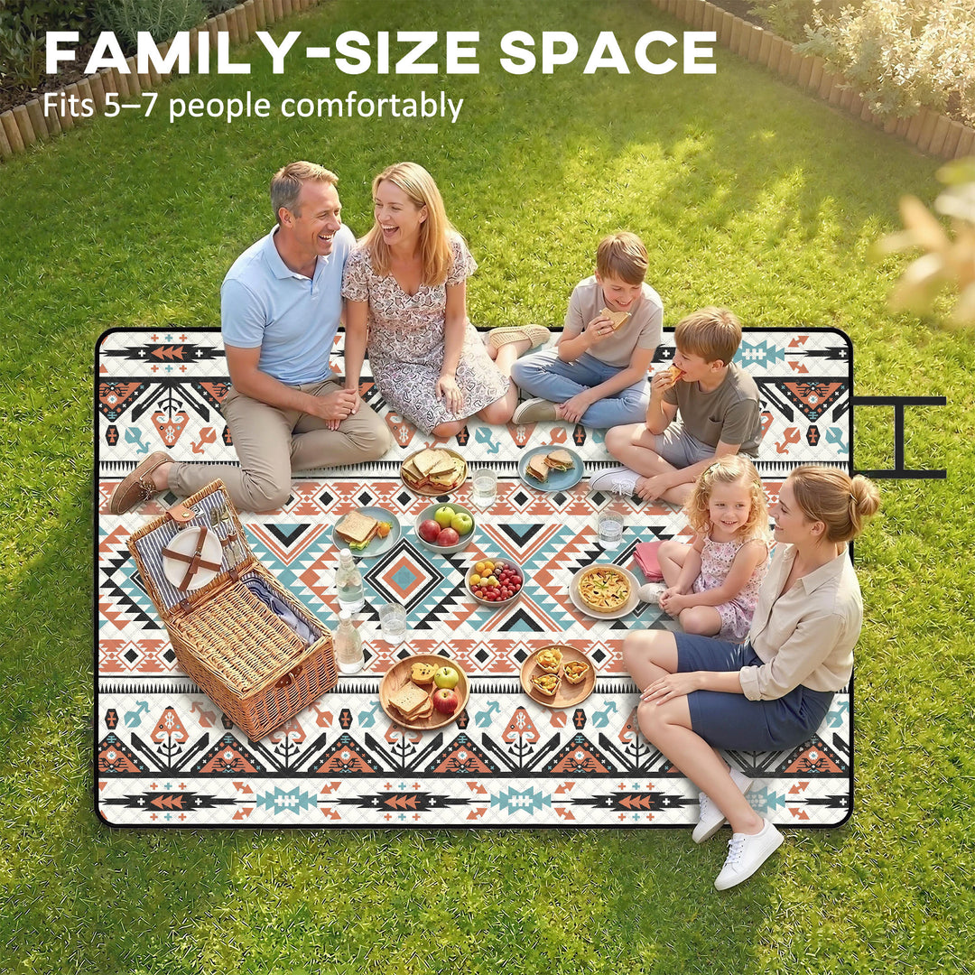 Picnic Blanket, 300x200CM Large Beach Blanket Outdoor Picnic Mat with 