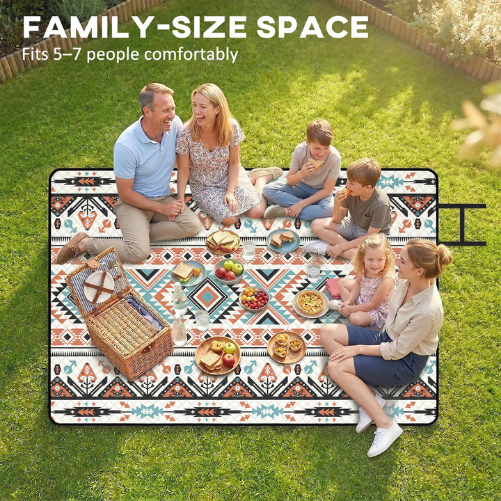 Picnic Blanket, 300x200CM Large Beach Blanket Outdoor Picnic Mat with 