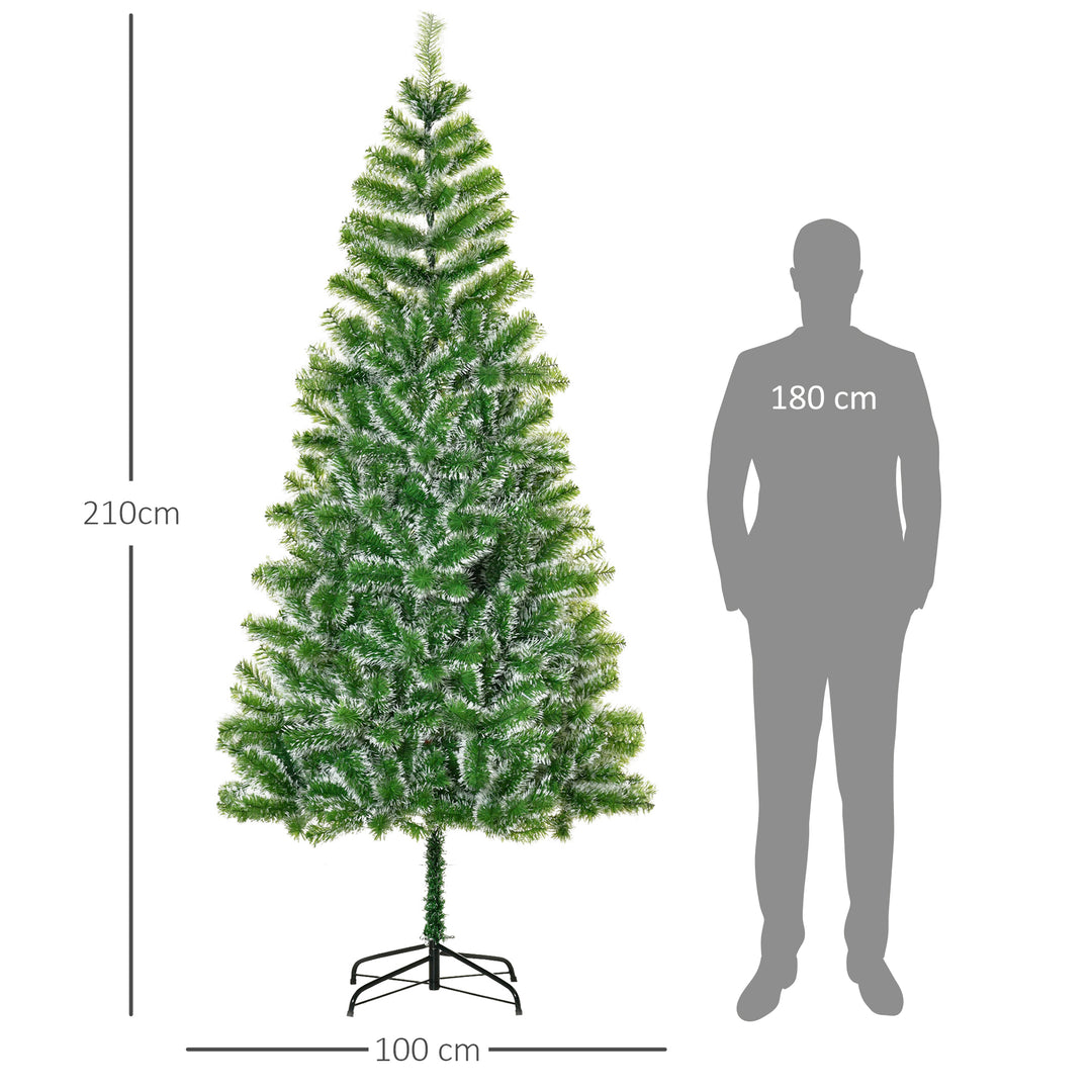 7FT Indoor Christmas Tree Artificial Decoration Xmas Gift with Metal Stand Branch Tips