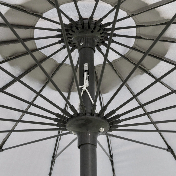 2.5m Tilting Parasol, with Pleated Canopy - Light Grey