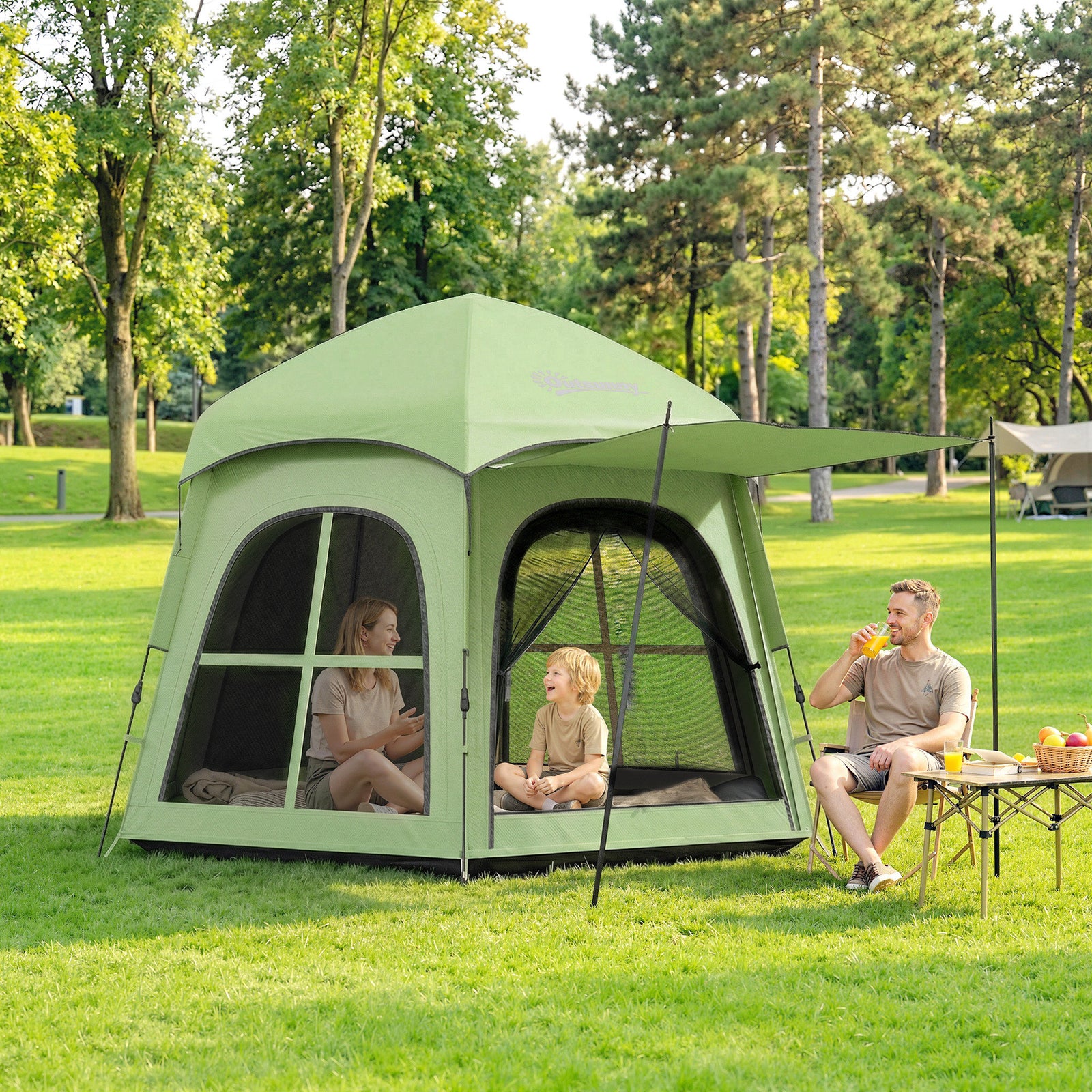 Pop Up Tent 3000mm Waterproof Instant Camping Tent 3-4 Person with 2 D