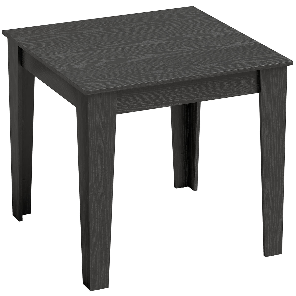 Dining Table for 4, 80L x 80W x 75Hcm, Modern Square Kitchen Table - Black Wood Effect